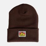 Cuffed Knit Beanie - Brown